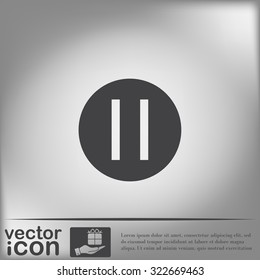 pause sign web icon on background.