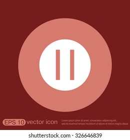 pause sign web icon on background.