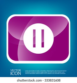 pause sign web icon on background.