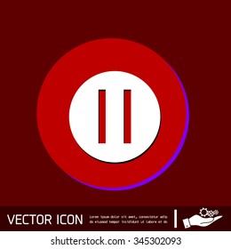 pause sign web icon on background.