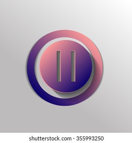 pause sign web icon on background.