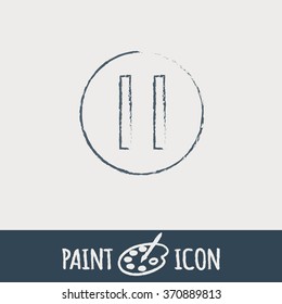 pause sign web icon on background.