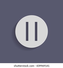 pause sign web icon on background.