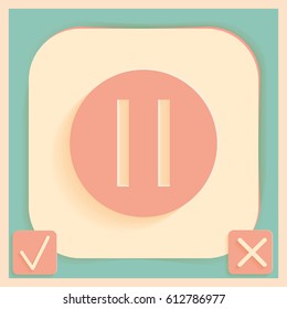 pause sign web icon on background.