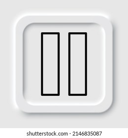 Pause simple icon vector. Flat design. Neumorphism design.ai