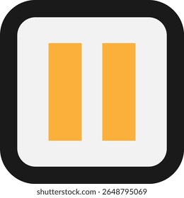 Pause Stop  Button Icon Vector Flat Illustration