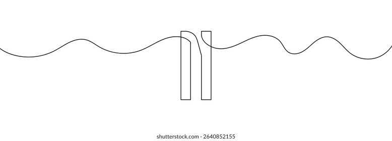 Pause stop icon in continuous line drawing style. Line art of pause button. Vector illustration. Abstract background . EPS 10 .