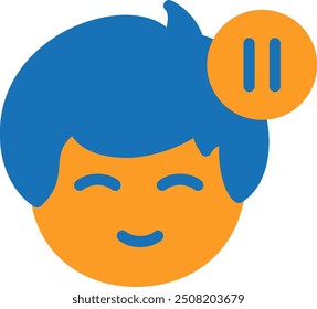 Pause symbol Flat Two Color Vector Icon Design