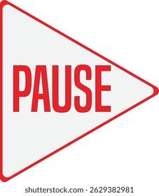 "Pause Symbol Inside Play Button Shape – Conceptual Illustration"