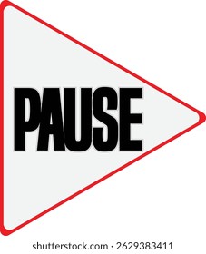 "Pause Symbol Inside Play Button Shape – Conceptual Illustration"