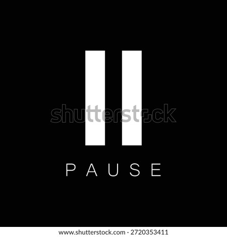 Pause Symbol Minimal Typography Icon for T Shirt Print Design