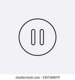 Pause symbol modern simple outline vector icon