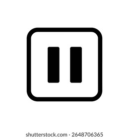 Pause symbol placed inside square box