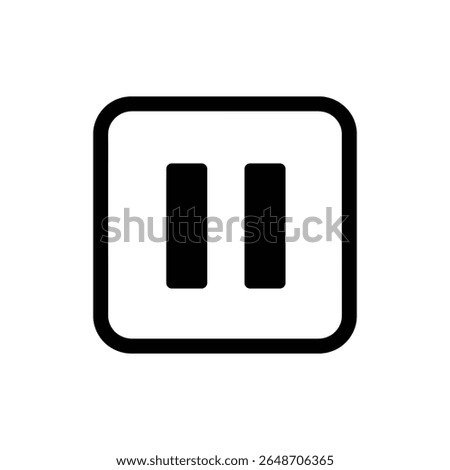 Pause symbol placed inside square box