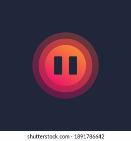 pause track button icon. pause button logo illustration