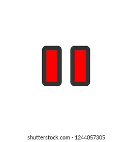 Pause two lines vector illustration