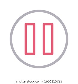 pause vector color line icon 