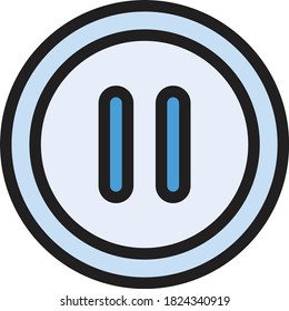 pause vector color line icon 