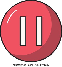 pause vector color line icon 