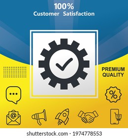 Pause vector glyph color icon. With yellow and blue background option