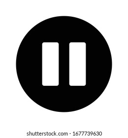 pause vector glyph flat icon 