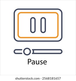 Pause Vector icon stock illustration