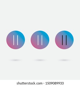 Pause vector illustration. Pause button flat icon in trendy colours.