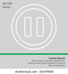pause vector line icon