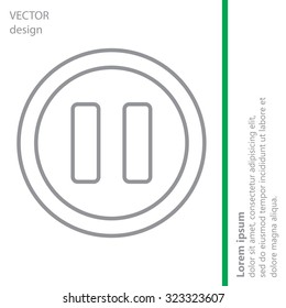 pause vector line icon