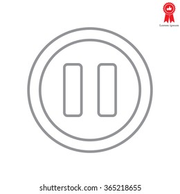 pause vector line icon