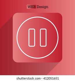 pause vector line icon