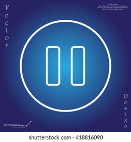 pause vector line icon