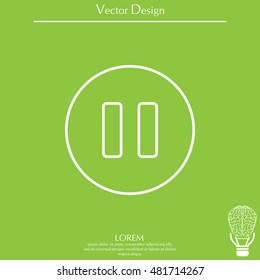 pause vector line icon