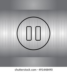 pause vector line icon