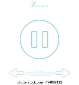 pause vector line icon