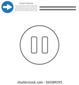 pause vector line icon