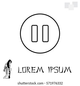pause vector line icon