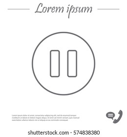 pause vector line icon