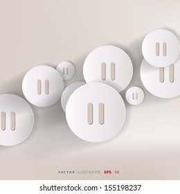 pause web icon, flat design