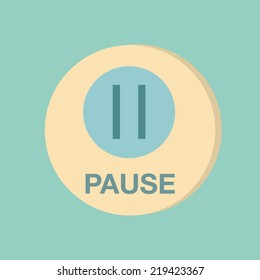 pause web icon on background. pause sign