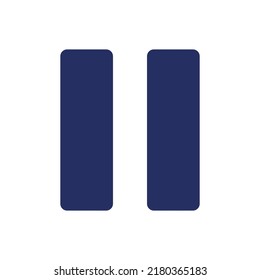Pause white black glyph ui icon. Interruption of song. Multimedia player control. User interface design. Silhouette symbol on white space. Solid pictogram for web, mobile. Isolated vector illustration