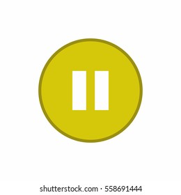 Pause yellow button icon vector design isolated on white background