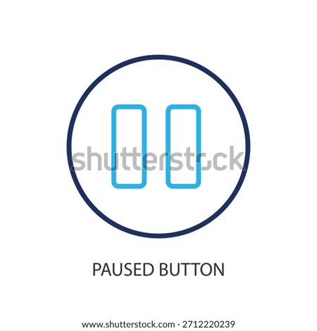 Paused button thin line icons. Original vector illustration.