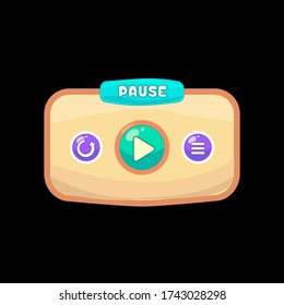 Paused ui kits - game paused ui vector elements