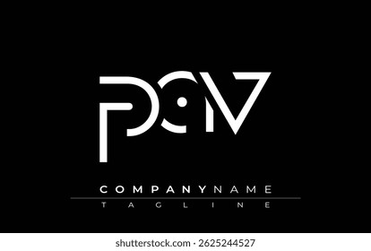 PAV abstract letter design. Modern Business Logo Design With Abstract Typography and Contemporary Style