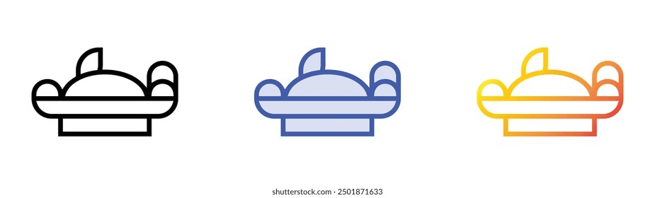 pav bhaji icon. Linear, Blue Fill and Gradient Style Design Isolated On White Background