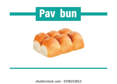 pav bun dubble roti vector art food illustration 