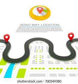 Paved path on the road art. Vector background