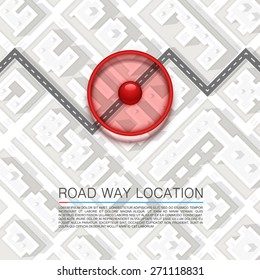Paved path on the road. Vector background