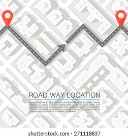 Paved path on the road. Vector background
